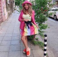 Лятна шапка в циклама с голяма панделка - 2