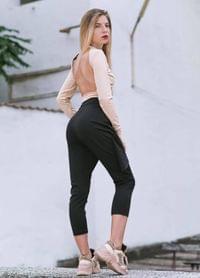 Спортен сет - блуза с гол гръб и панталон - 2