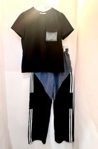 Памучен сет от деним и плат в две разцветки - 3