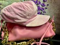 Джинсова памучна шапка с козирка в два цвята - 3