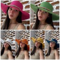 Лятна плажна шапка с голяма периферия в шест цвята - 1