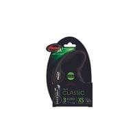 Flexi New Classic XS въже 3 м/8 кг - черен - 2
