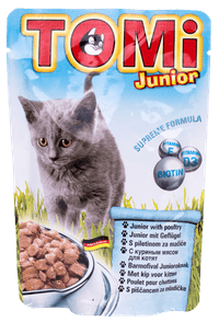 Tomi пауч за коте Junior пиле 100г /стек 20бр 60% месно... - 1