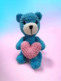 Ръчноплетено мече в син цвят - 3