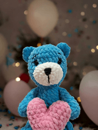 Ръчноплетено мече в син цвят - 4