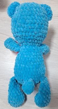 Ръчноплетено мече в син цвят - 5