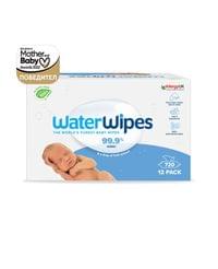 12 пакета Бебешки кърпички Water Wipes x 60 бр., 99.9 % вода