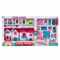Сгъваема къща за кукли Sweet Home с 3 фигури и обзавеждане - 1