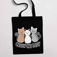 Eко чанта "Crazy Cat Lady" - small - 0