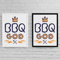 Постер с рамка "BBQ God" - small - 2