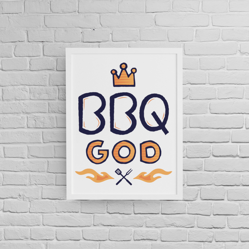 Постер с рамка "BBQ God" - 2
