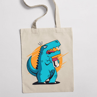 Eко чанта "T-Rex отваря буркан" - small - 2