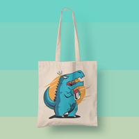 Eко чанта "T-Rex отваря буркан" - small - 0