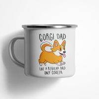 Емайлирано канче "Corgi Dad" - small - 0