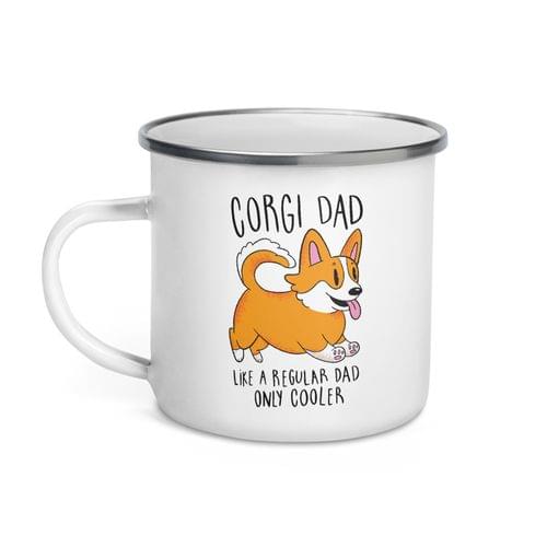 Емайлирано канче "Corgi Dad" - 2