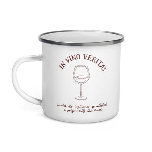 Емайлирано канче "In Vino Veritas" - 2