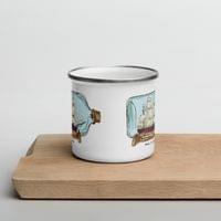 Емайлирано канче "Кораб в бутилка" - small - 4