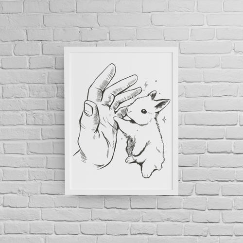 Постер &amp;quot;Hand Drawn Rabbit&amp;quot;