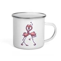 Емайлирано канче "Влюбени фламинго" - small - 3