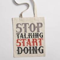 Еко чанта "Stop Talking" - small - 0