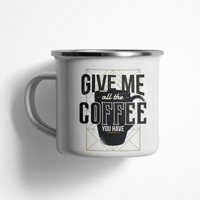 Емайлирано канче "Give Me Coffee" - small - 0