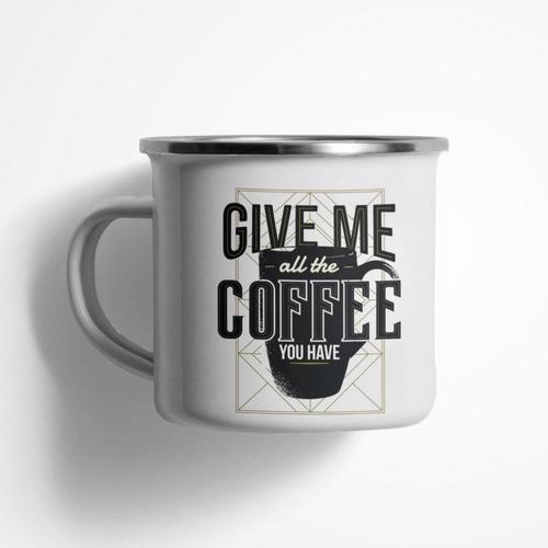 Емайлирано канче &amp;quot;Give Me Coffee&amp;quot; - 1