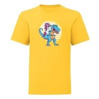 Тениска "Еднорог и T-Rex" (детска) - small - 0