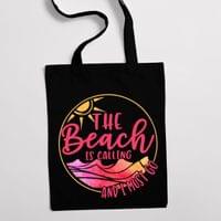 Eко чанта "The Beach Is Calling" - small - 0