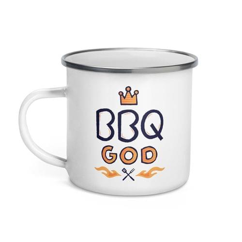Емайлирано канче "BBQ God" - 2
