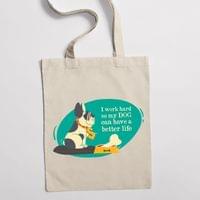 Еко чанта "I Work Hard" - small - 1