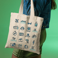 Eко чанта "Travel Icons" - small - 0