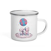 Емайлирано канче "Space Couple" - small - 3