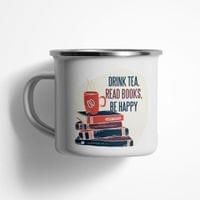 Емайлирано канче "Read Books, Be Happy" - small - 0