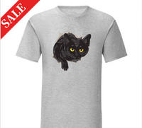 Мъжка тениска &amp;quot;Черна котка, бял котарак&amp;quot; (Сиво, XL)