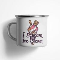 Емайлирано канче "Scream Ice Cream" - small - 0
