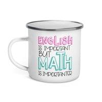Емайлирано канче "English vs. Maths" - small - 1 Емайлирано канче "English vs. Maths" - small - 1