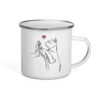 Емайлирано канче "Котешка любов" - small - 3