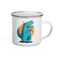 Емайлирано канче "T-Rex отваря буркан" - small - 3