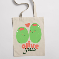 Eко чанта "Olive You" - small - 0