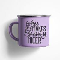 Емайлирано канче "Coffee Makes Mommy Nicer" - small - 0