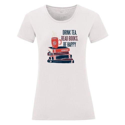 Дамска тениска "Read Books, Be Happy" - 2