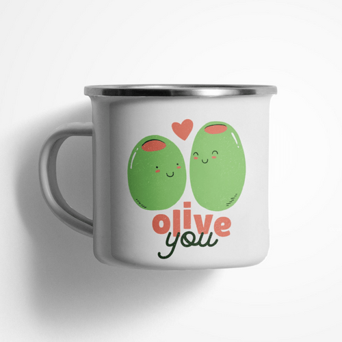 Емайлирано канче &amp;quot;Olive You&amp;quot; - 1