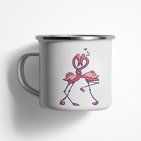 Емайлирано канче "Влюбени фламинго" - small - 0