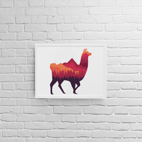 Постер с рамка &amp;quot;Forest Alpaca&amp;quot; - 1