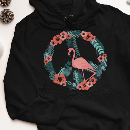 Дамска худи рокля &amp;quot;Flamingo Peace&amp;quot; - 1
