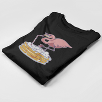 Дамска блуза с дълъг ръкав "Drinking Flamingo" - small - 1