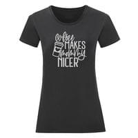 Дамска тениска "Coffee Makes Mommy Nicer" - small - 4