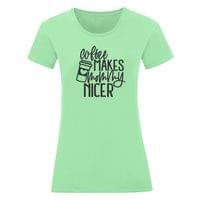 Дамска тениска "Coffee Makes Mommy Nicer" - small - 5
