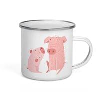 Емайлирано канче "Двете прасенца" - small - 3