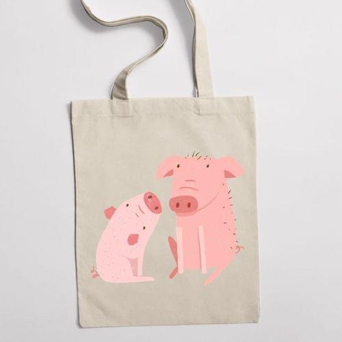 Еко чанта "Двете прасенца" - 2